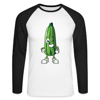 Courgette - Unisex Long Sleeve Baseball T-Shirt - white/black - Front - Nik (191cm)