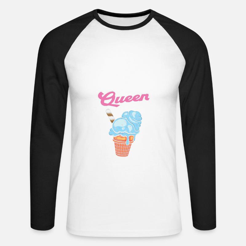 Frozen Yogurt Queen - Unisex Baseballshirt langarm - Weiß/Schwarz