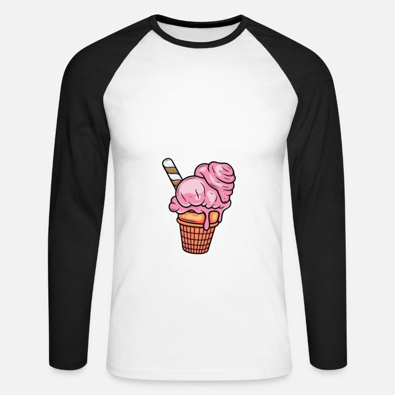 Frozen Yogurt Mama - Unisex Baseballshirt langarm - Weiß/Schwarz