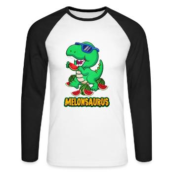 Pastèque - T-shirt baseball manches longues Homme - blanc/noir - Devant - Nik (191cm)