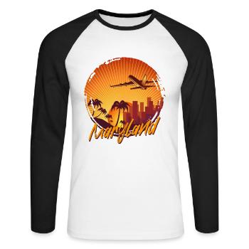 Maryland - T-shirt baseball manches longues Homme - blanc/noir - Devant - Nik (191cm)