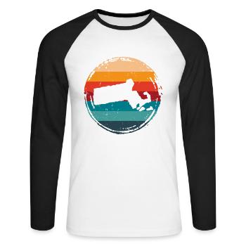 Massachusetts - Unisex Long Sleeve Baseball T-Shirt - white/black - Front - Nik (191cm)