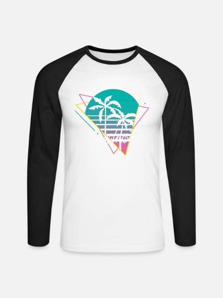 Massachusetts - Unisex Baseballshirt langarm - Weiß/Schwarz