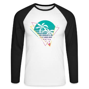 Nevada - Unisex Long Sleeve Baseball T-Shirt - white/black - Front - Nik (191cm)