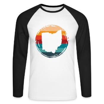 Ohio - Unisex Long Sleeve Baseball T-Shirt - white/black - Front - Nik (191cm)