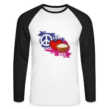 Riz - T-shirt baseball manches longues Homme - blanc/noir - Devant - Nik (191cm)