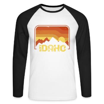 Idaho - Unisex Baseballshirt langarm - Weiß/Schwarz - Vorne - Nik (191cm)