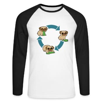 Pug Environmental Protection - Unisex Long Sleeve Baseball T-Shirt - white/black - Front - Nik (191cm)