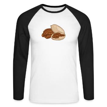 Cadeau de noix de pécan - T-shirt baseball manches longues Homme - blanc/noir - Devant - Nik (191cm)