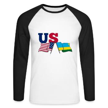 Rwanda - T-shirt baseball manches longues Homme - blanc/noir - Devant - Nik (191cm)