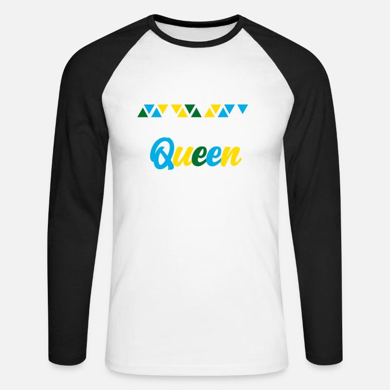 Rwanda - Unisex Baseballshirt langarm - Weiß/Schwarz