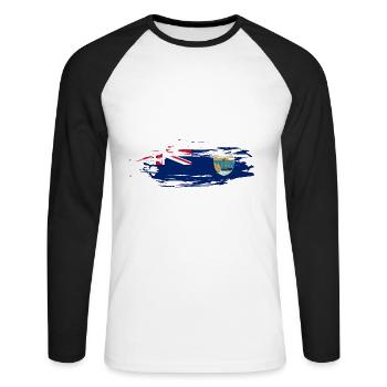 Saint Helena - Unisex Long Sleeve Baseball T-Shirt - white/black - Front - Nik (191cm)