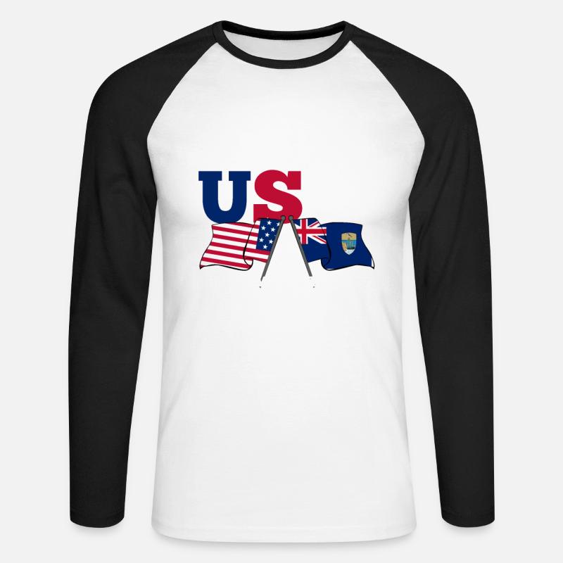 Saint Helena - Unisex Baseballshirt langarm - Weiß/Schwarz