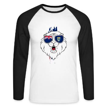 Saint Helena - Unisex Long Sleeve Baseball T-Shirt - white/black - Front - Nik (191cm)