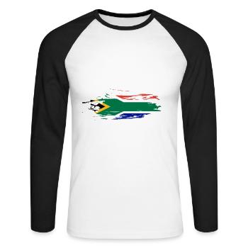Afrique du Sud - T-shirt baseball manches longues Homme - blanc/noir - Devant - Nik (191cm)