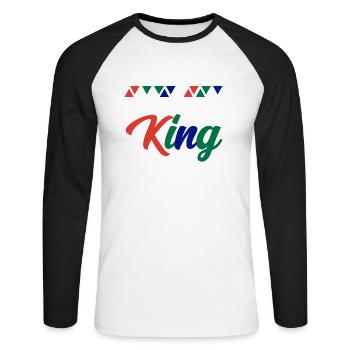 Afrique du Sud - T-shirt baseball manches longues Homme - blanc/noir - Devant - Nik (191cm)