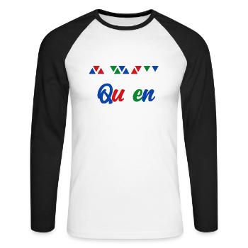 Soudan du Sud - T-shirt baseball manches longues Homme - blanc/noir - Devant - Nik (191cm)