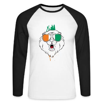 Côte d’Ivoire - T-shirt baseball manches longues Homme - blanc/noir - Devant - Nik (191cm)