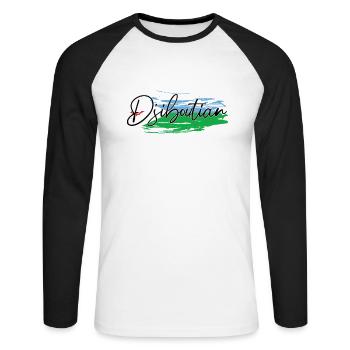 Djibouti - T-shirt baseball manches longues Homme - blanc/noir - Devant - Nik (191cm)