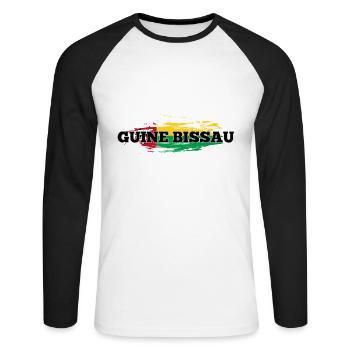 Kenya - T-shirt baseball manches longues Homme - blanc/noir - Devant - Nik (191cm)