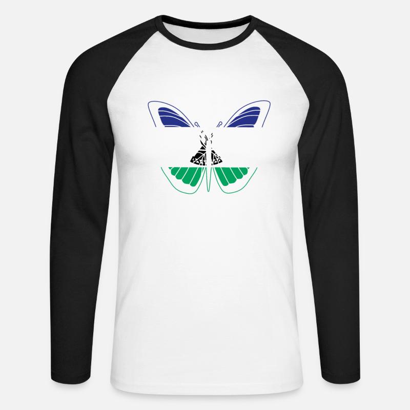 Lesotho - Unisex Baseballshirt langarm - Weiß/Schwarz