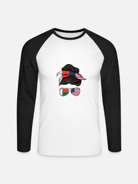 Madagascar - Unisex Long Sleeve Baseball T-Shirt - white/black
