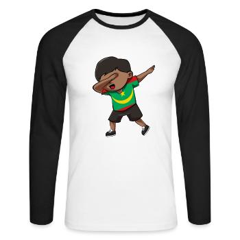 Mauretanien - Unisex Baseballshirt langarm - Weiß/Schwarz - Vorne - Nik (191cm)