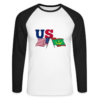 Mauretanien - Unisex Baseballshirt langarm - Weiß/Schwarz - Vorne - Nik (191cm)