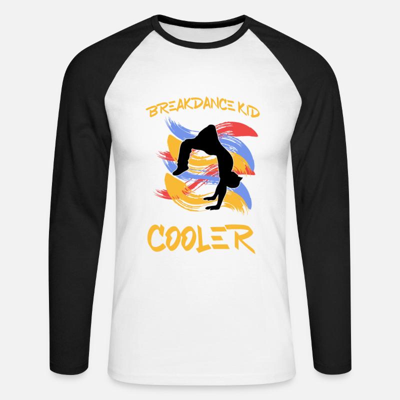Breakdancing - Unisex Baseballshirt langarm - Weiß/Schwarz