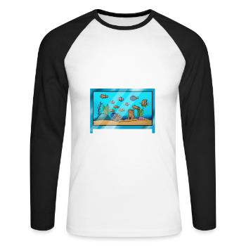 Aquarium Fish Gift - Unisex Long Sleeve Baseball T-Shirt - white/black - Front - Nik (191cm)