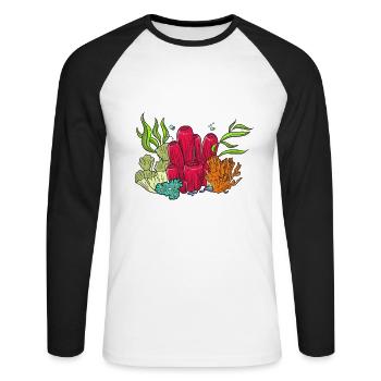 Aquarium Fish Gift - Unisex Long Sleeve Baseball T-Shirt - white/black - Front - Nik (191cm)