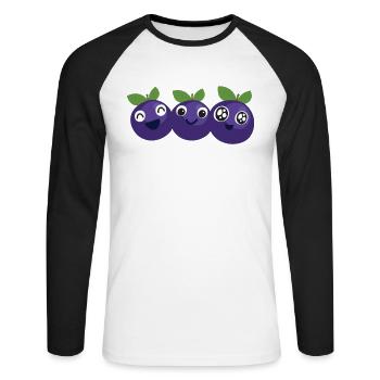 Blauberren Blauberre Geschenk - Unisex Baseballshirt langarm - Weiß/Schwarz - Vorne - Nik (191cm)