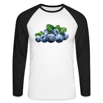 Blauberren Blauberre Geschenk - Unisex Baseballshirt langarm - Weiß/Schwarz - Vorne - Nik (191cm)