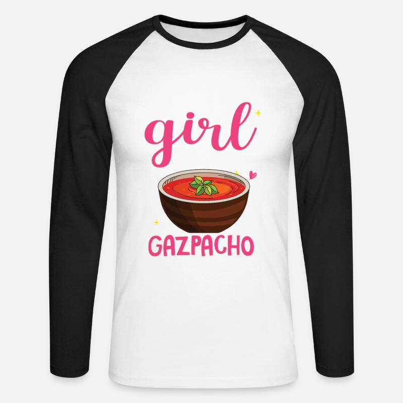 Gazpacho - Unisex Baseballshirt langarm - Weiß/Schwarz