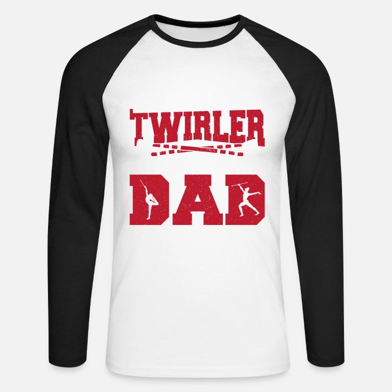 Baton Twirling Baton Twirler Geschenk - Unisex Baseballshirt langarm - Weiß/Schwarz