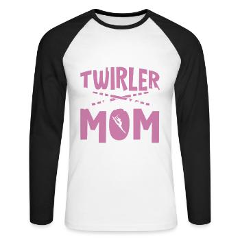 Baton Twirling Baton Twirler Gift - Unisex Long Sleeve Baseball T-Shirt - white/black - Front - Nik (191cm)