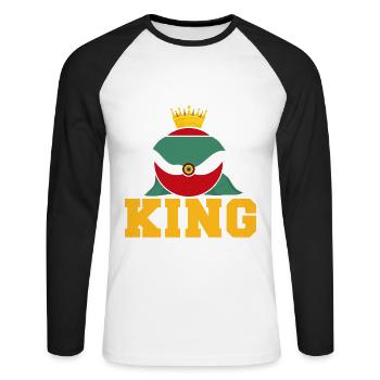 Dodgeball Gaga Ball Dodgeball Player Gift - Unisex Long Sleeve Baseball T-Shirt - white/black - Front - Nik (191cm)