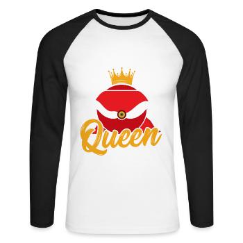 Dodgeball Gaga Ball Dodgeball Player Gift - Unisex Long Sleeve Baseball T-Shirt - white/black - Front - Nik (191cm)