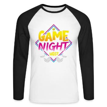 Board Games Game Board Gift - Unisex Long Sleeve Baseball T-Shirt - white/black - Front - Nik (191cm)