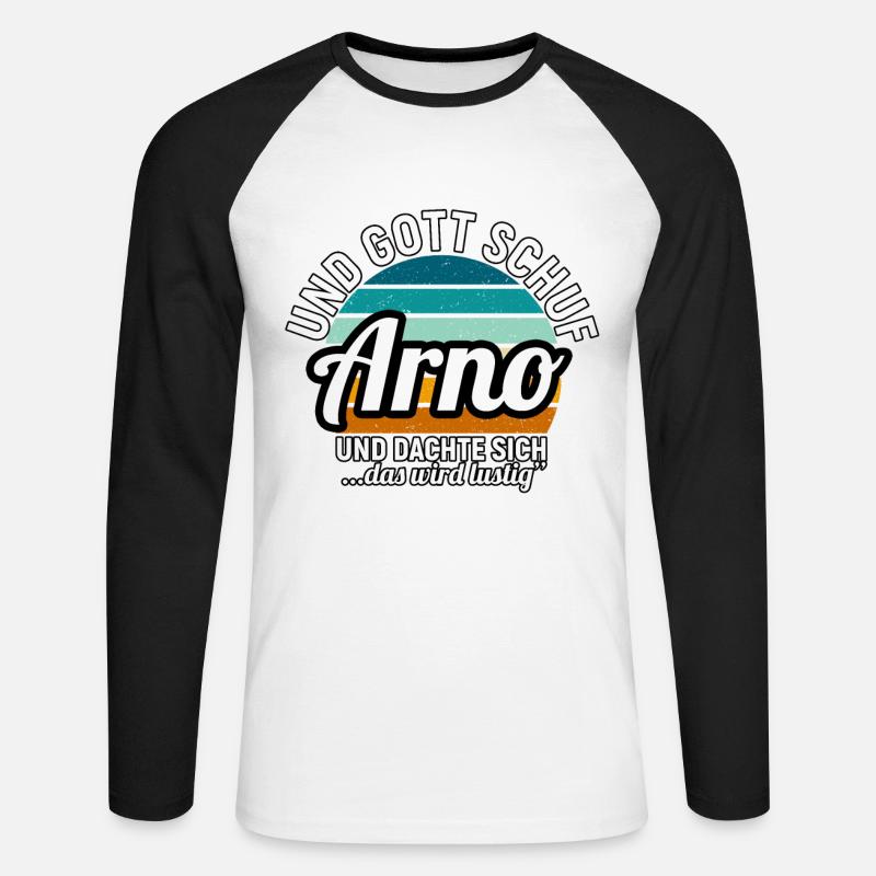 Arthur - Unisex Baseballshirt langarm - Weiß/Schwarz