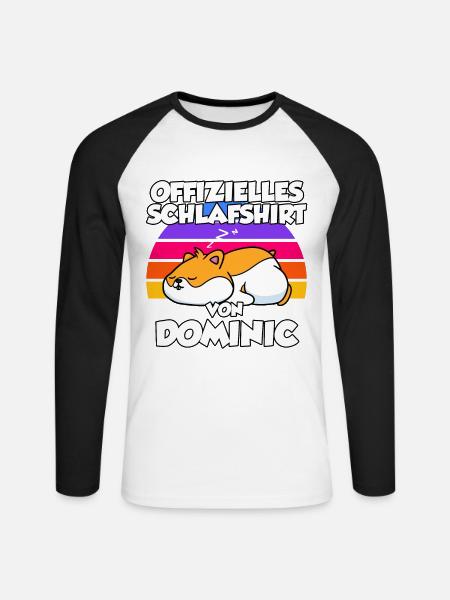 Offizielles Schlafshirt Von Dominic - Unisex Baseballshirt langarm - Weiß/Schwarz