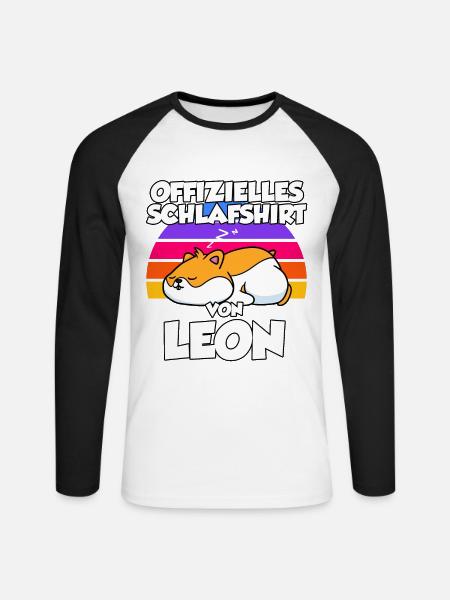 Offizielles Schlafshirt Von Leon - Unisex Baseballshirt langarm - Weiß/Schwarz
