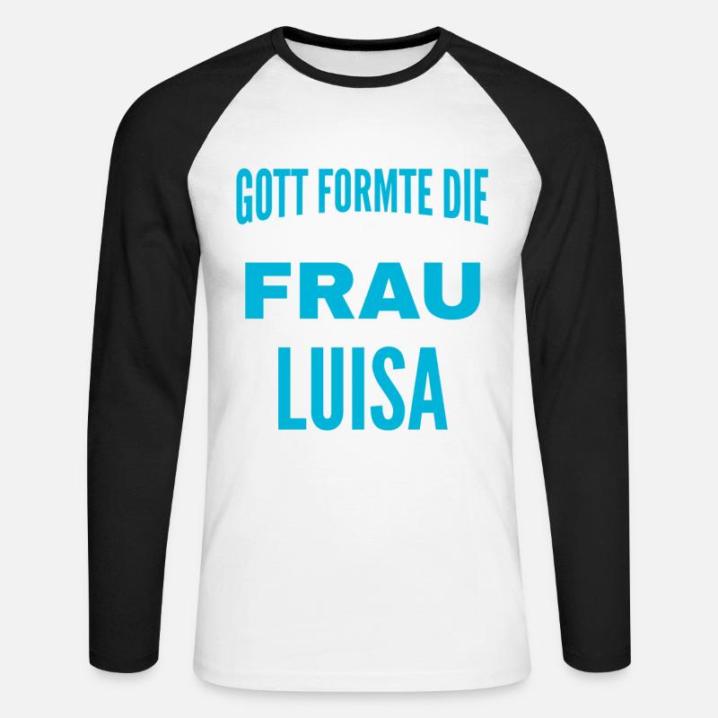 Luisa Name Design - Unisex Baseballshirt langarm - Weiß/Schwarz