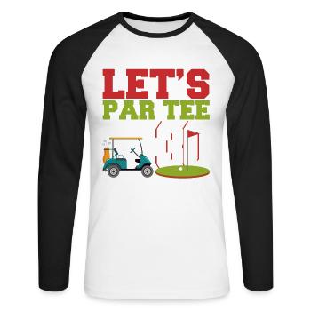 Geschenk für Minigolfspieler - Unisex Baseballshirt langarm - Weiß/Schwarz - Vorne - Nik (191cm)