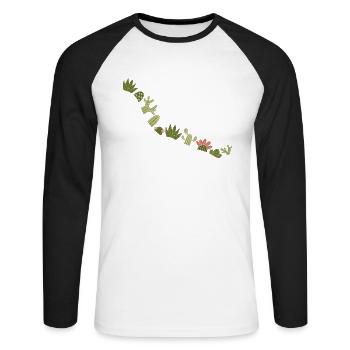 Brachiosaurus Dinosaur Gift - Unisex Long Sleeve Baseball T-Shirt - white/black - Front - Nik (191cm)