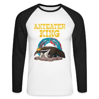 Dear Anteater Gift - Unisex Long Sleeve Baseball T-Shirt - white/black - Front - Nik (191cm)