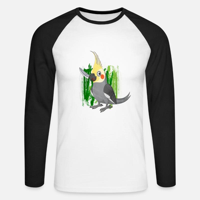 Afrikanisches Graupapagei Geschenk - Unisex Baseballshirt langarm - Weiß/Schwarz