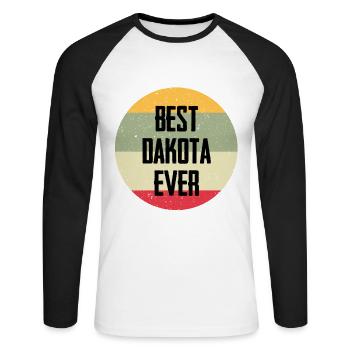 Le meilleur Dakota de tous les temps - T-shirt baseball manches longues Homme - blanc/noir - Devant - Nik (191cm)