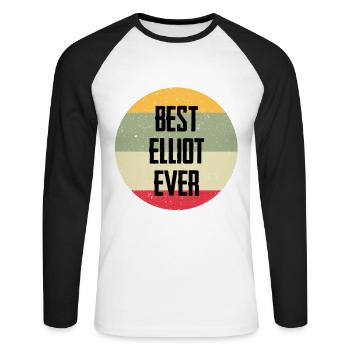 Le meilleur Elliot de tous les temps - T-shirt baseball manches longues Homme - blanc/noir - Devant - Nik (191cm)
