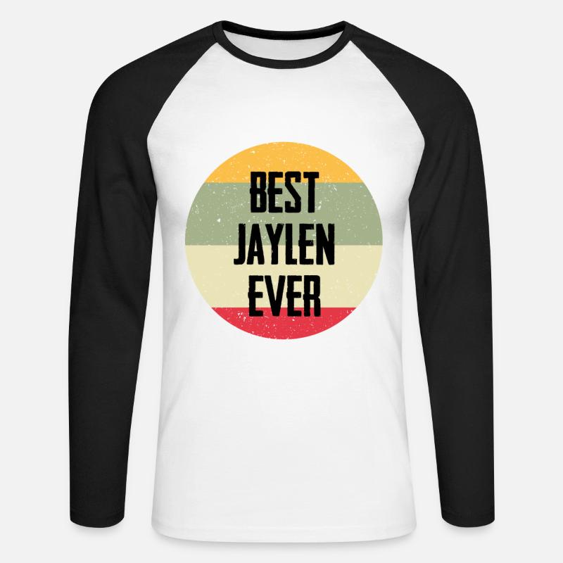Best Jaylen Ever - Unisex Baseballshirt langarm - Weiß/Schwarz